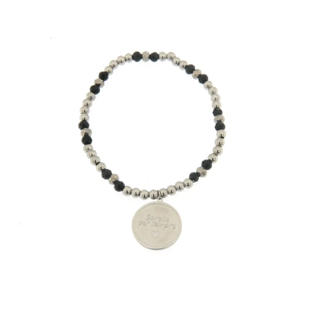 [Sorelle Per Sempre - Bracciale Elastico] Bracciale Elastico in Acciaio - Sorelle Per Sempre - Bracciale Elastico