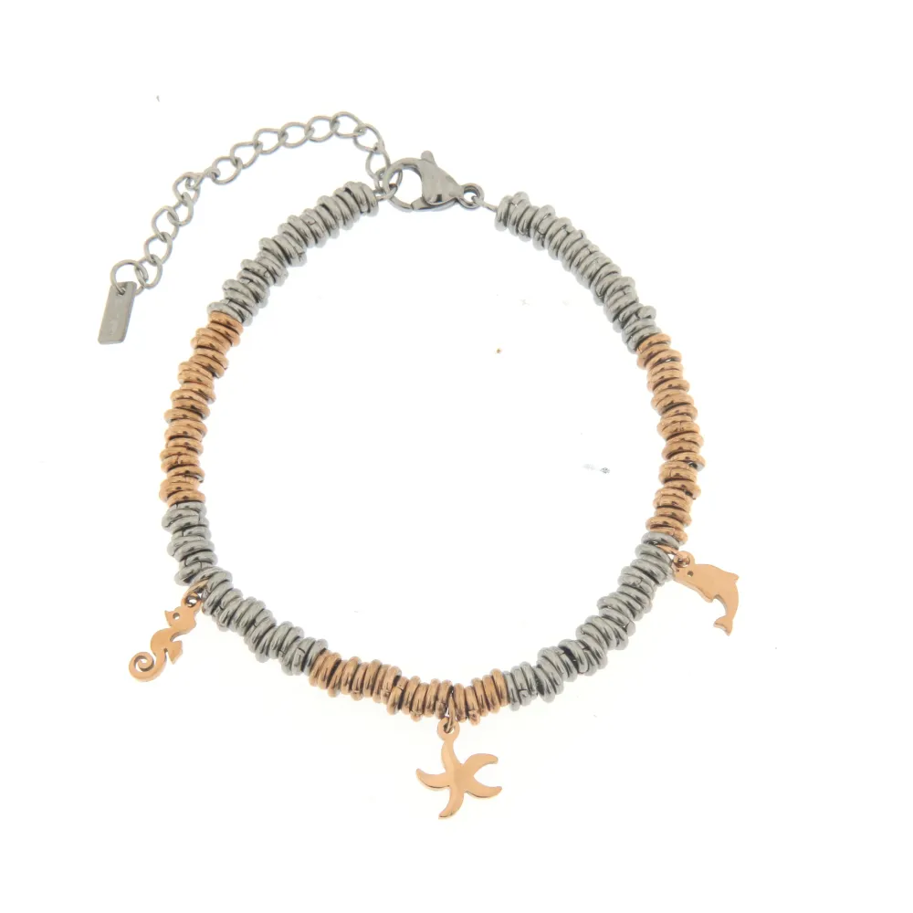 [Stella Delfino - Bracciale Multi Anello Sottile] Bracciale da Donna In Acciaio - Stella Delfino - Bracciale Multi Anello Sottile