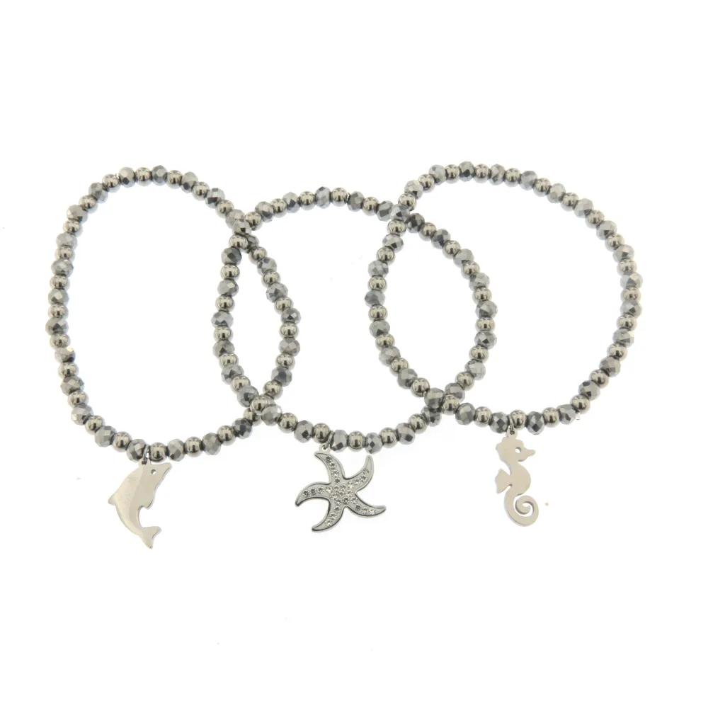[Stella Marina Delfino - Bracciale Tris Acciaio] Bracciale Tris in Acciaio - Stella Marina Delfino - Bracciale Tris Acciaio