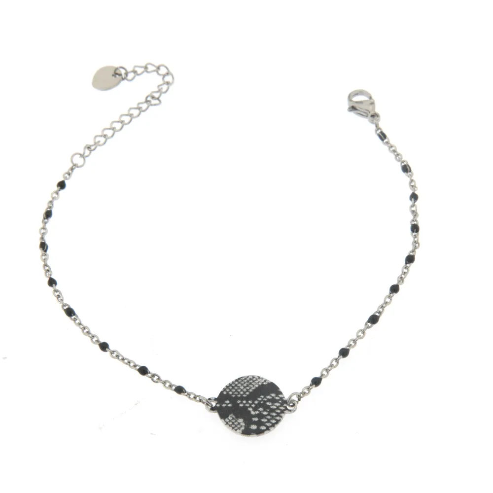 Bracciale da Donna In Acciaio - Tondo Maculato- Bracciale Donna in Acciaio (Argento)