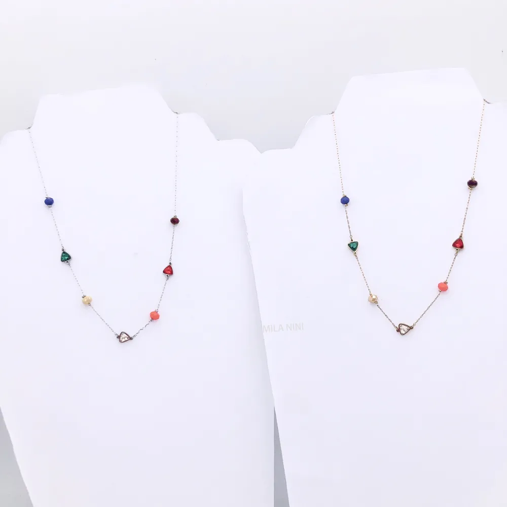 Triangolo e cristallo  Girocollo 5116 Collana Acciaio - Triangolo e cristallo  Girocollo 5116 Collana Acciaio (Oro)